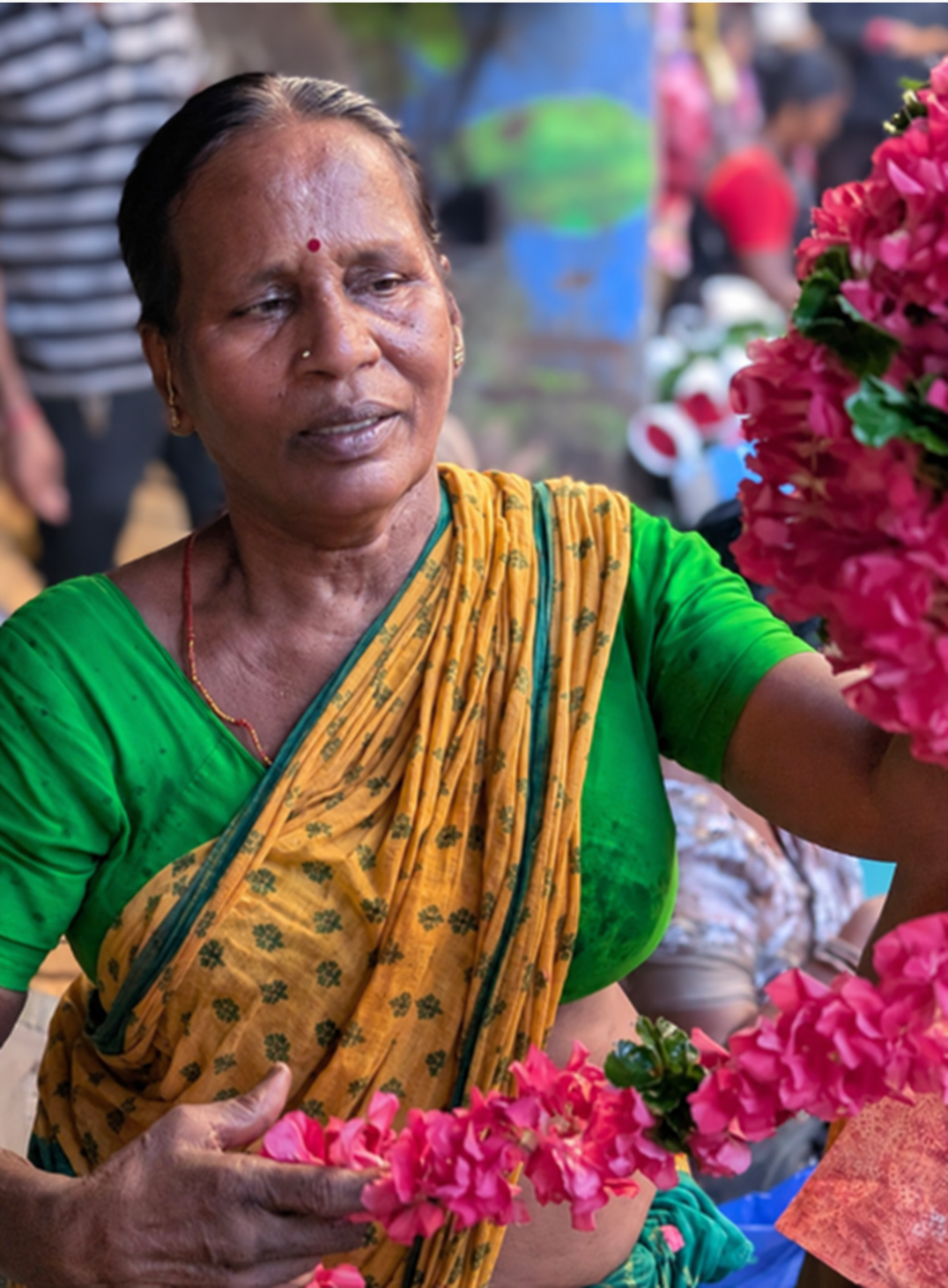 Flower vendor street portrait