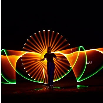 Circular light painting portrait