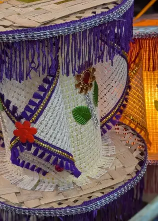Decorative handcrafted peacock display